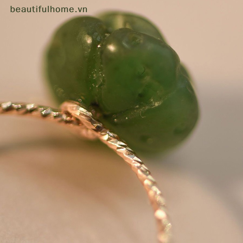 [beautifulhome] Nhẫn Hoa Hồng Xanh Lá Thời Trang Tinh Tế Làm Quà Tặng Đám Cưới Cho Nữ [beauty]