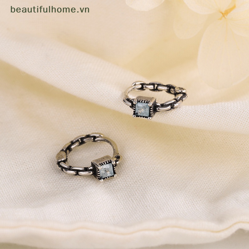 [beautifulhome] Bông Tai Hình Khối Lập Phương Cổ Điển Thiết Kế Niche Cho Nữ [beauty]