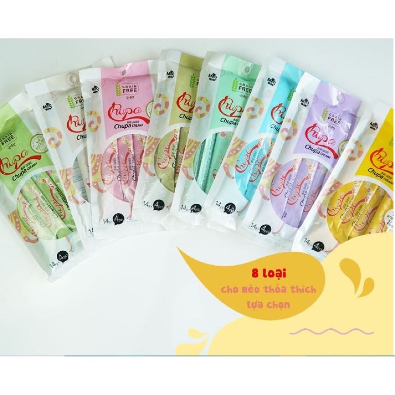 (buy 1+1 free)Súp thưởng dinh dưỡng cho mèo Chupa Creamy