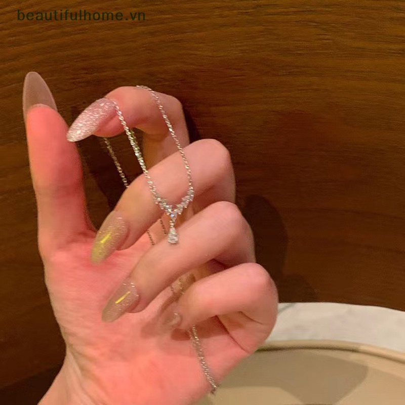 Vòng cổ Mặt Trái Tim Đính Đá Zircon Lấp Lánh Thời Trang Cho Nữ