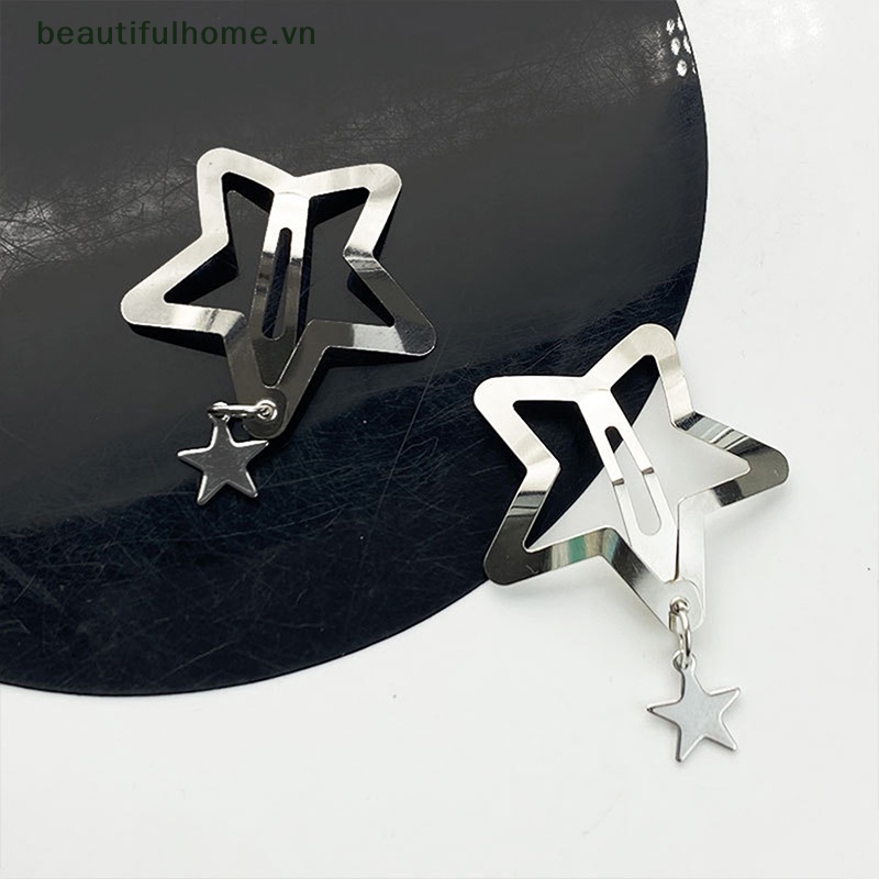 Kẹp Tóc Hình Ngôi Sao Năm Cánh Phong Cách Harajuku Vintage Dễ Thương Cho Nữ Y2k