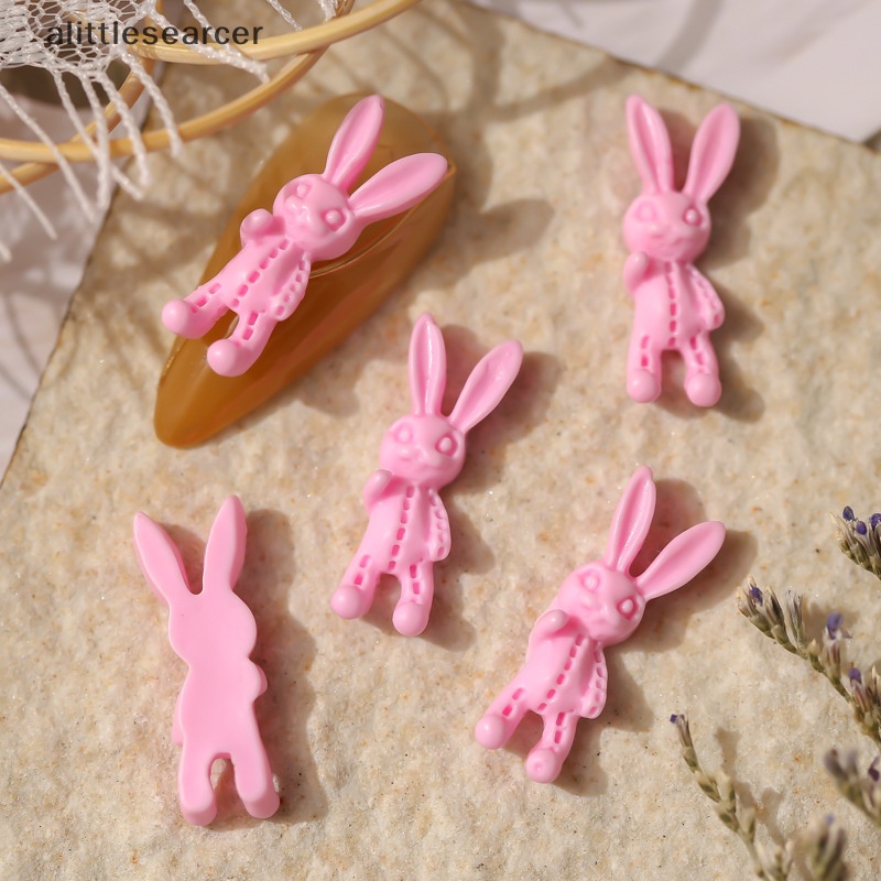 Er Set 50 Phụ Kiện Trang Trí Móng Tay Thỏ Hồng Dễ Thương Cá Tính Phong Cách hip hop