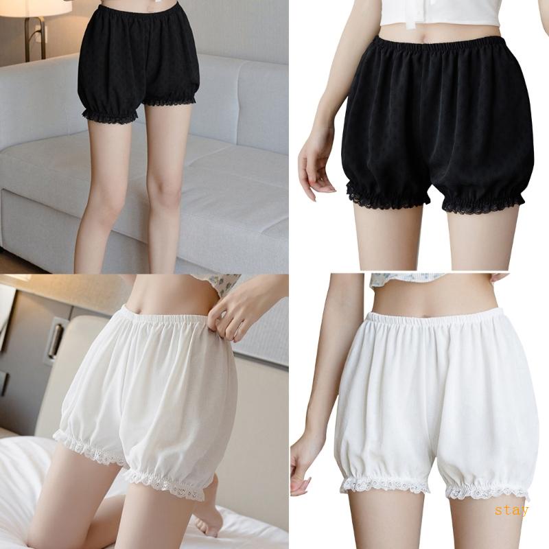 Quần Short An Toàn Lưng Thun Phối Ren Gợi Cảm Cho Nữ