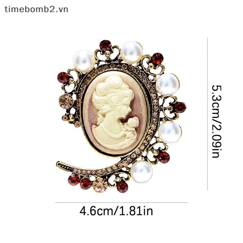 {Timebomb} Trâm Cài Áo Dập Nổi Hình Đầu Lâu Cổ Điển Thời Trang Cổ Điển Đính Đá Ngọc Trai Cho Tiệc Cưới