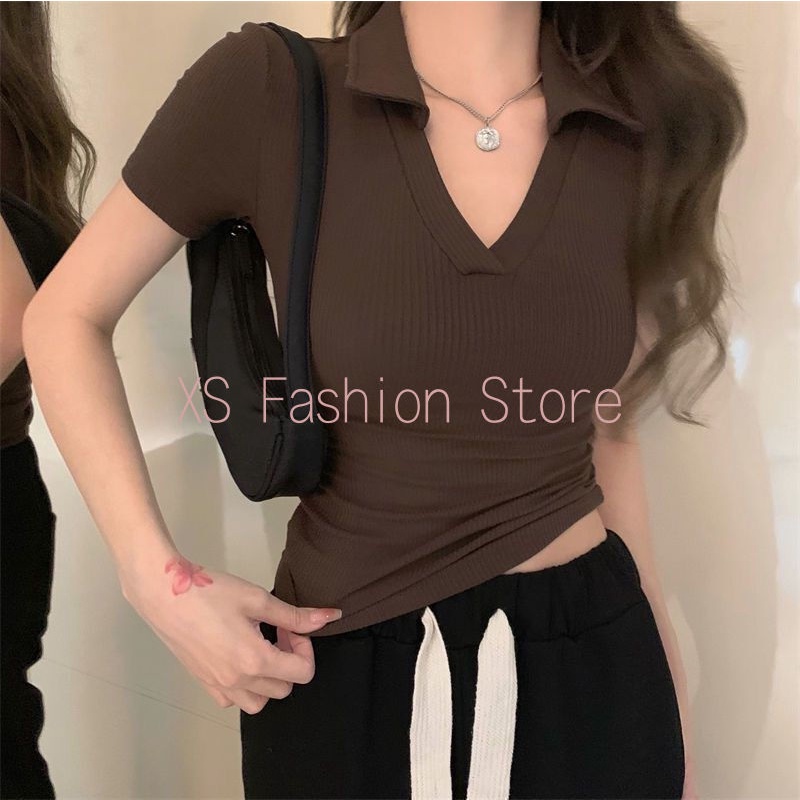 Áo polo Ngắn Tay Thời Trang Mùa Hè Cho Nữ