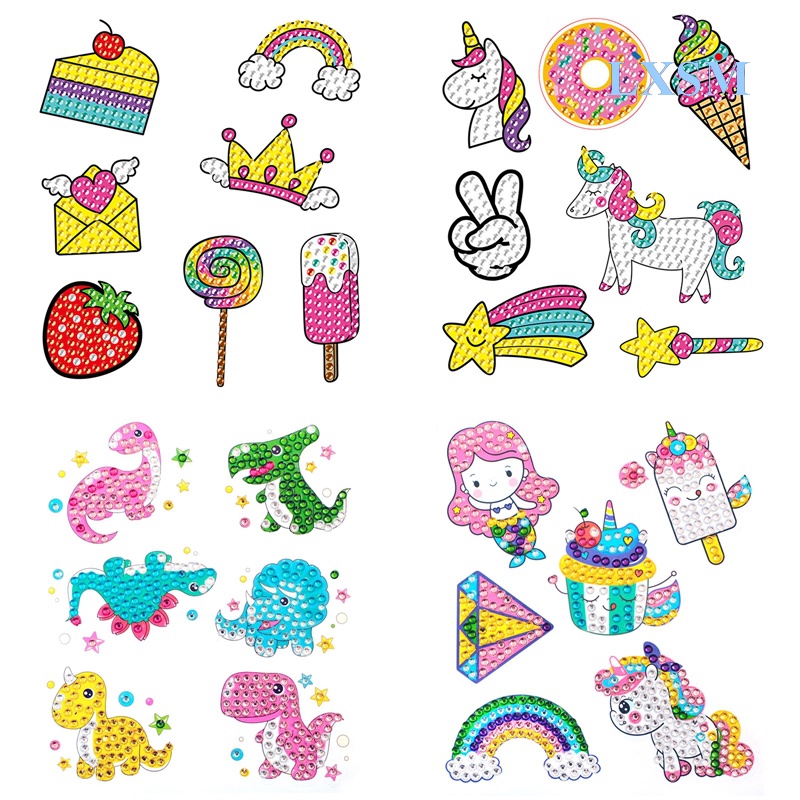 Bộ Tranh Đính Đá Lấp Lánh Tự Làm Nghệ Thuật Dành Cho Bé Trai Và Bé Gái