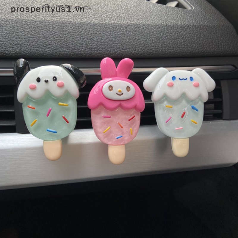 [prosperityus1] Kẹp Khuếch Tán Hương Thơm Xe Hơi Họa Tiết Hoạt Hình Melody Cinnamoroll Kuromi Melody Đáng Yêu [VN]