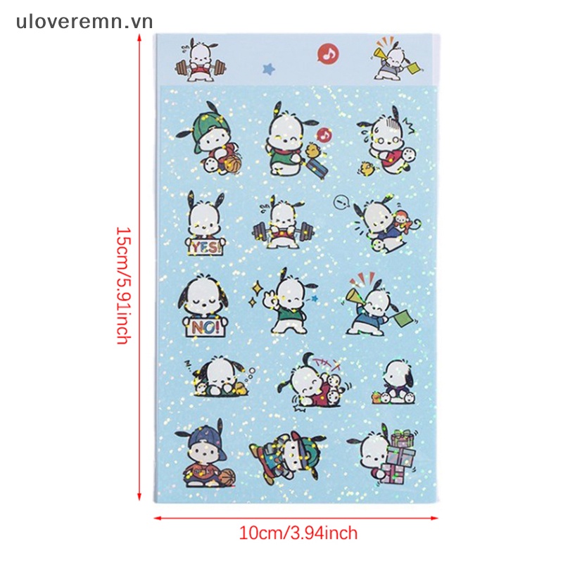 Set 5 Sticker Hình Sanrio Hello Kitty Kuromi Pachacco Goo Dễ Thương Dùng Để Trang Trí Sổ Tay / Nhật Ký
