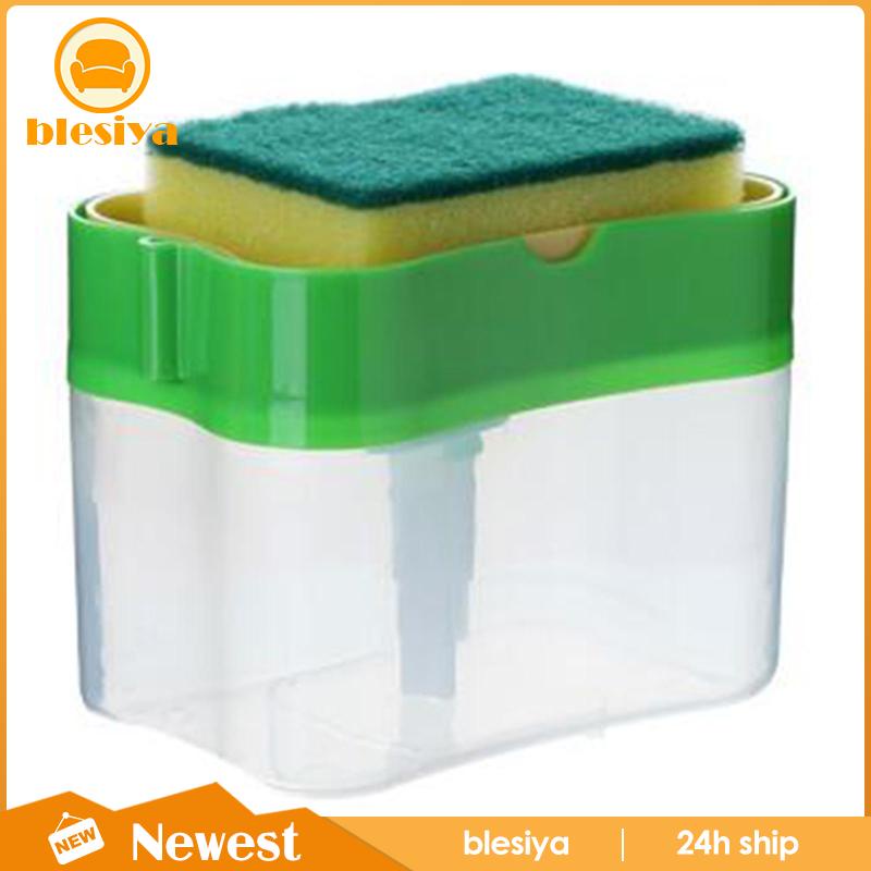 Bình Đựng Xà Phòng 2 Trong 1 Có Giá Đỡ Bọt Biển Rửa Chén Tiện Dụng