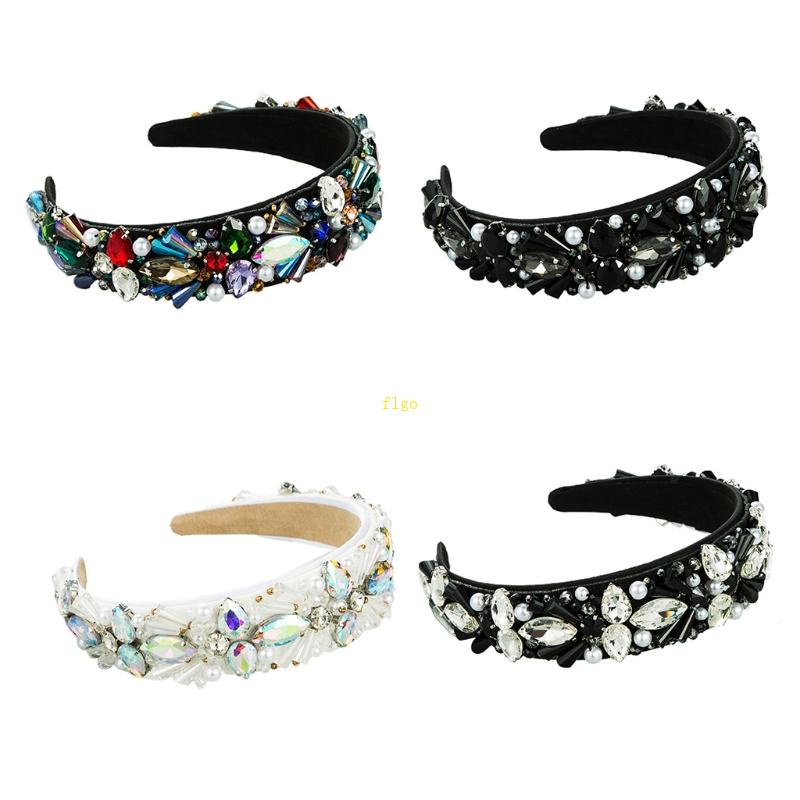 Flgo Băng Đô Đính Hạt Ngọc Trai Nhân Tạo Nhiều Màu Sang Trọng Phong Cách Baroque Cổ Điển Dành Cho Nữ