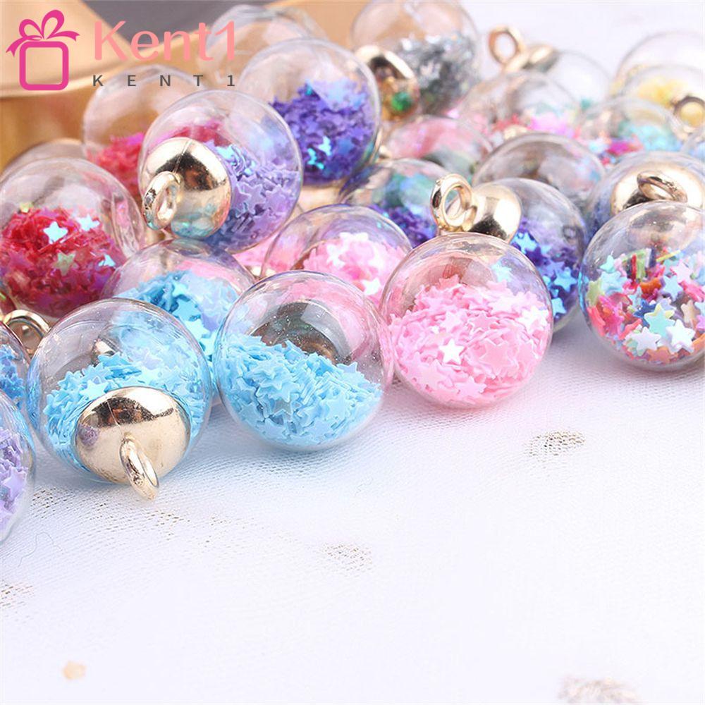 Bộ 1 / 20 Hạt Thủy Tinh Trong Suốt Dùng Làm Trang Sức Thủ Công DIY 20 Cái