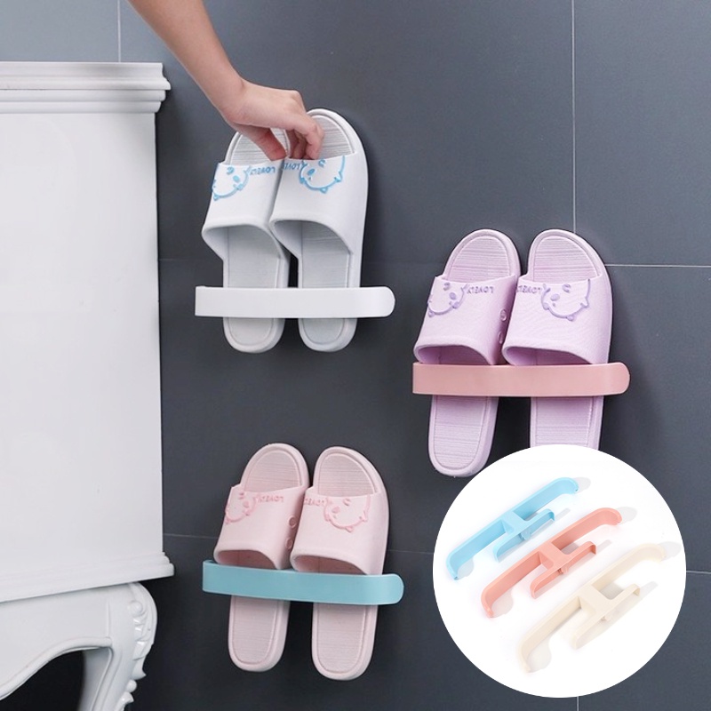 Giá Treo Dép Gắn Tường Không Cần Đục Lỗ Tiện Dụng