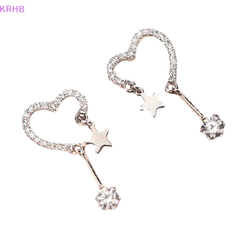 1 Đôi Khuyên Tai Hình Ngôi Sao / Trái Tim Phối Tua Rua Phong Cách Âu Mỹ Thời Trang Cho Nữ Mới