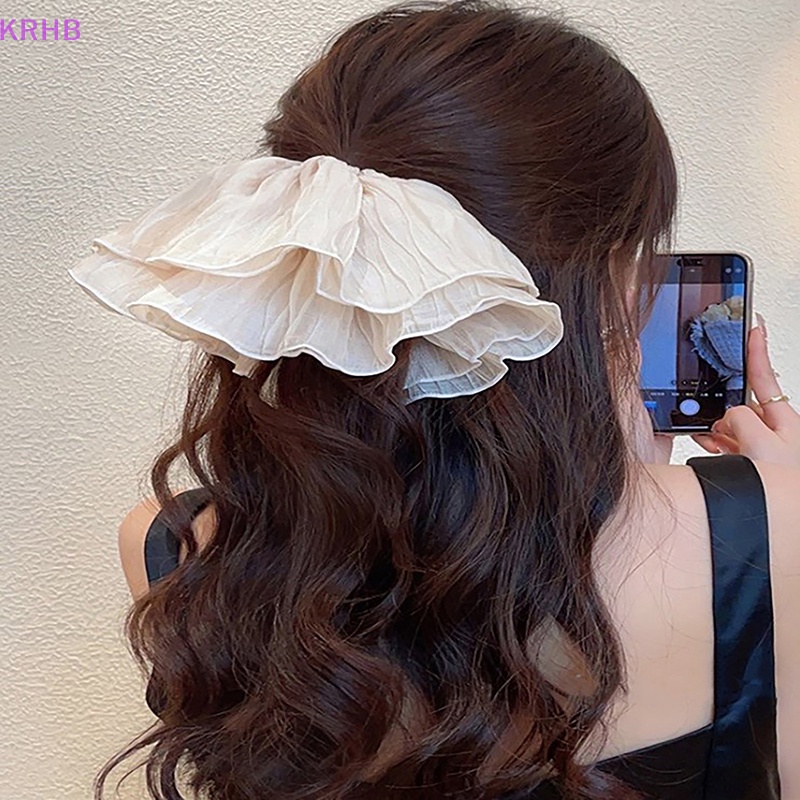 Dây Buộc Tóc Cotton Hai Lớp Họa Tiết Hoa Thời Trang Dành Cho Nữ Mới