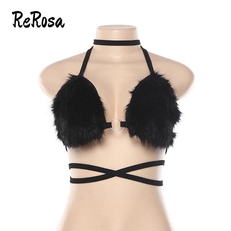 Rerosa Áo Hai Dây Vải Nhung Màu Trơn Cho Nữ