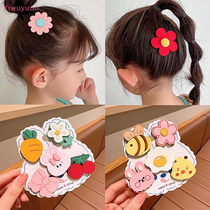 Bộ 5 Kẹp Tóc Hoạt Hình Dễ Thương Cho Bé Gái