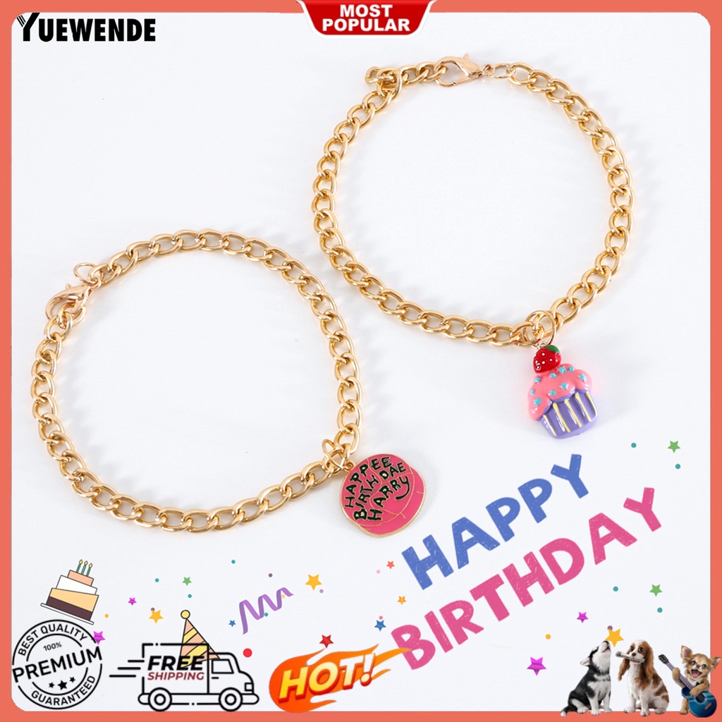 Yq.e Vòng Cổ Hình Bánh Kem Bằng Nhựa Dễ Thương Có Thể Điều Chỉnh Cho Cún Cưng Trong Lễ Hội