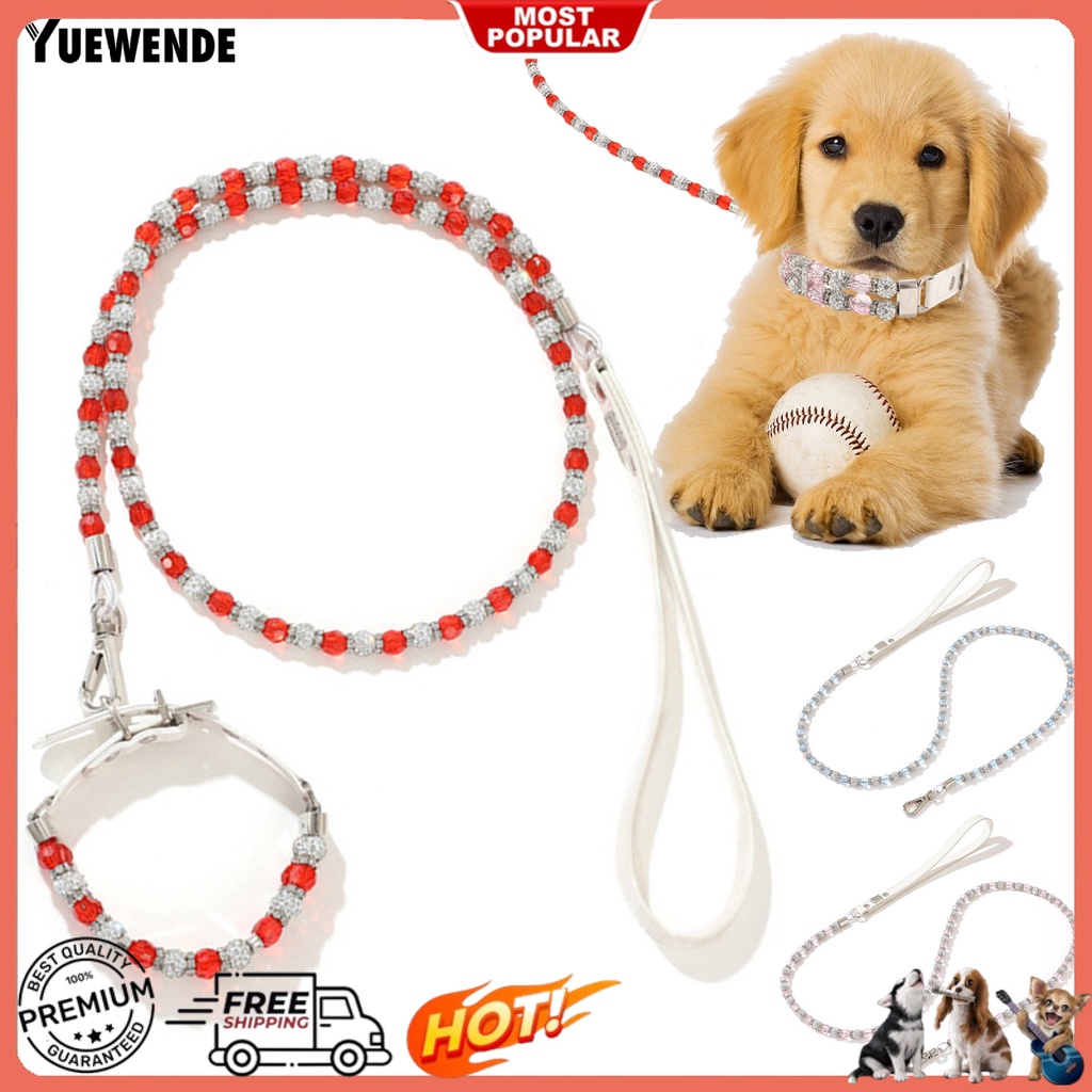 Dây Dắt Thú Cưng Đi Dạo Đính Hạt Nhiều Màu Thời Trang 1.25m