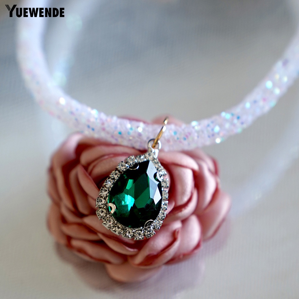 Yq.e Vòng Cổ Bắt Sáng Đính Đá Thanh Lịch Quyến Rũ Cho Thú Cưng