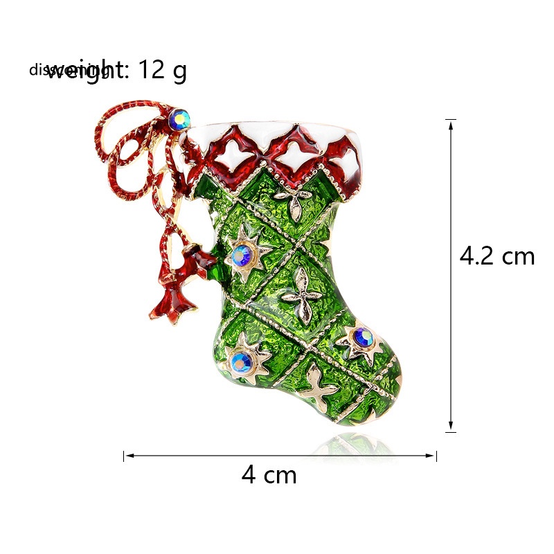 Áo Thun Tay Ngắn In Chữ SL| Ghim Cài Áo Hình Vớ Giáng Sinh Phong Cách Âu Mỹ Phổ Biến Sáng Tạo