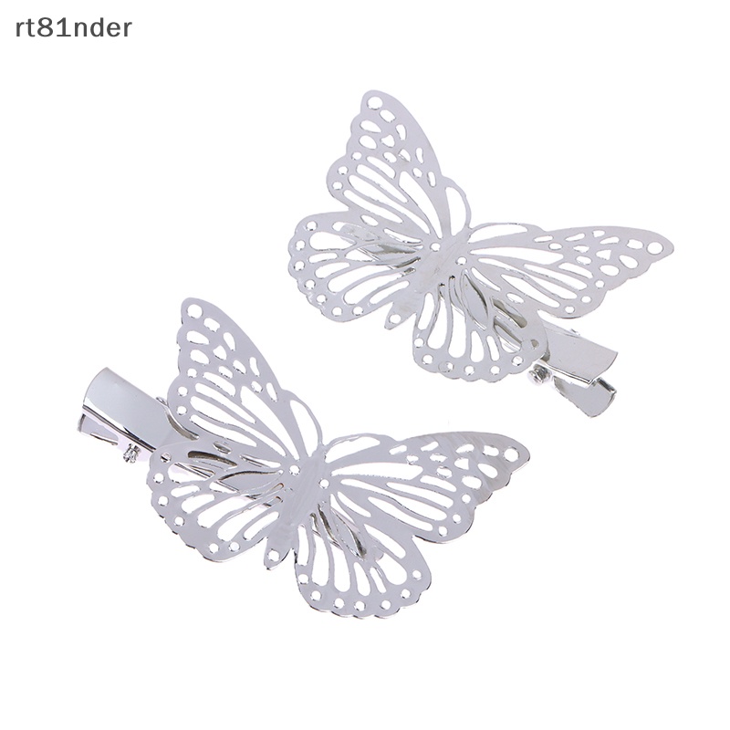 2 Kẹp Tóc Kim Loại Hình Bướm Thời Trang Cho Nữ