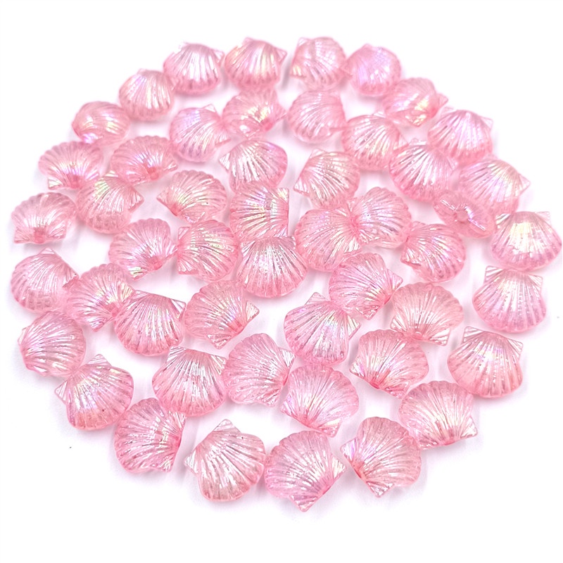 Set 20 Hạt Nhựa Hình Vỏ Sò Nhiều Màu Sắc Làm Trang Sức Thủ Công