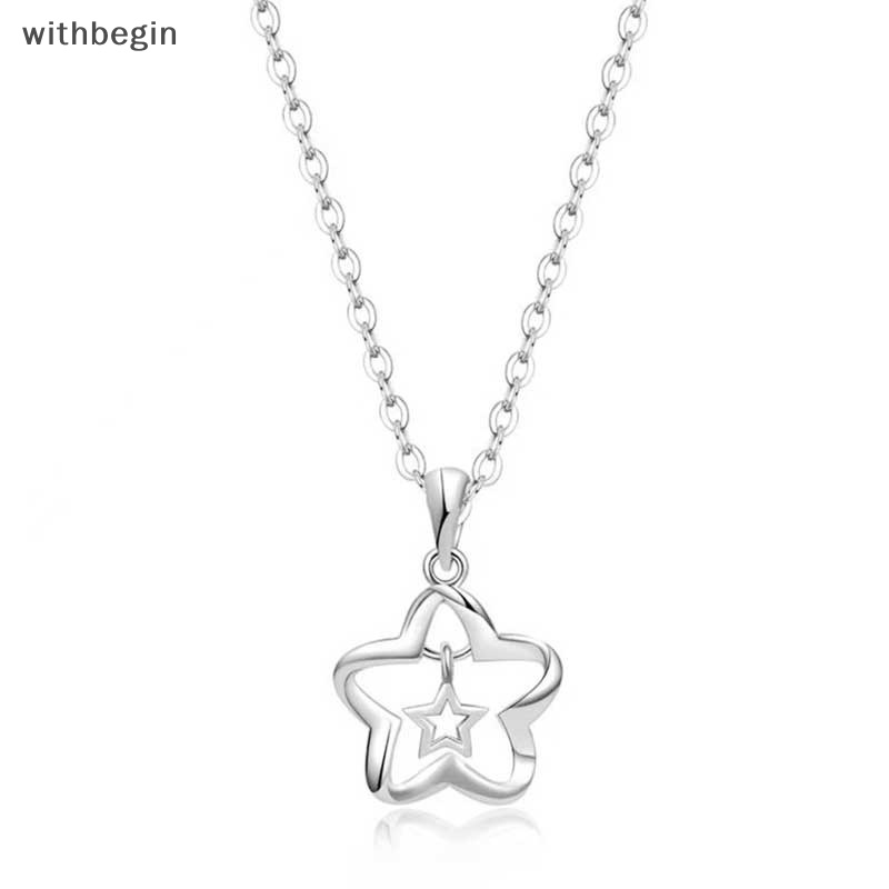 Vòng cổ Bằng Hợp Kim Mạ Bạc Mặt Hình Ngôi Sao Khoét Rỗng Thời Trang Cho Nữ Y2k