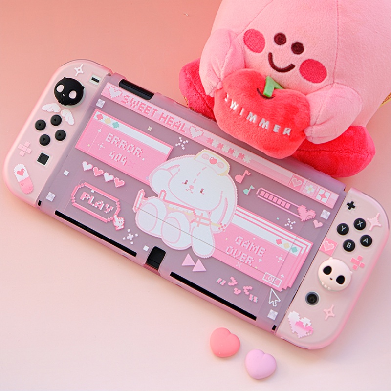 Ốp Bảo Vệ Máy Chơi Game Nintendo Switch Màu Hồng Xinh Xắn