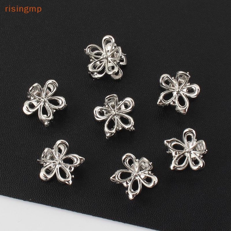 Set 2 Kẹp Tóc Càng Cua Mini Bằng Kim Loại Rỗng Hình Hoa Thời Trang Ngọt Ngào Cho Nữ