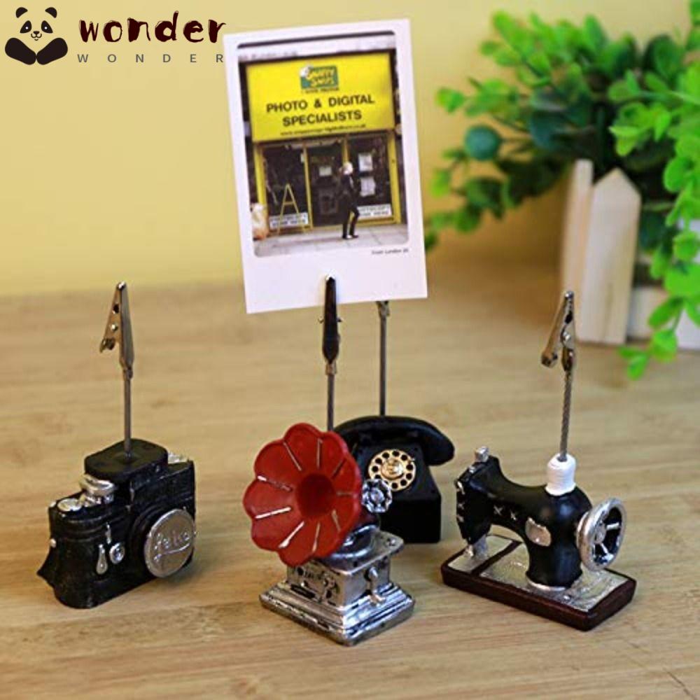Giá Đỡ Kẹp Giấy Ghi Chú / Điện Thoại Để Bàn Bằng Nhựa Resin Kiểu Vintage