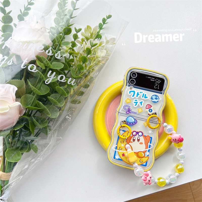 Ốp Điện Thoại Dẻo Trong Suốt Họa Tiết Hoạt Hình kirby Dễ Thương Cho Samsung Galaxy Z Flip 4 3 Samsung Galaxy ZFlip 4 3 Z Flip4 Flip3