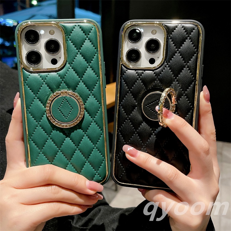 Ốp Điện Thoại Da Cứng Dạng Lưới Có Giá Đỡ Sang Trọng Cho IPhone 14 Pro i14 13 Pro 12Pro max 11 11Pro