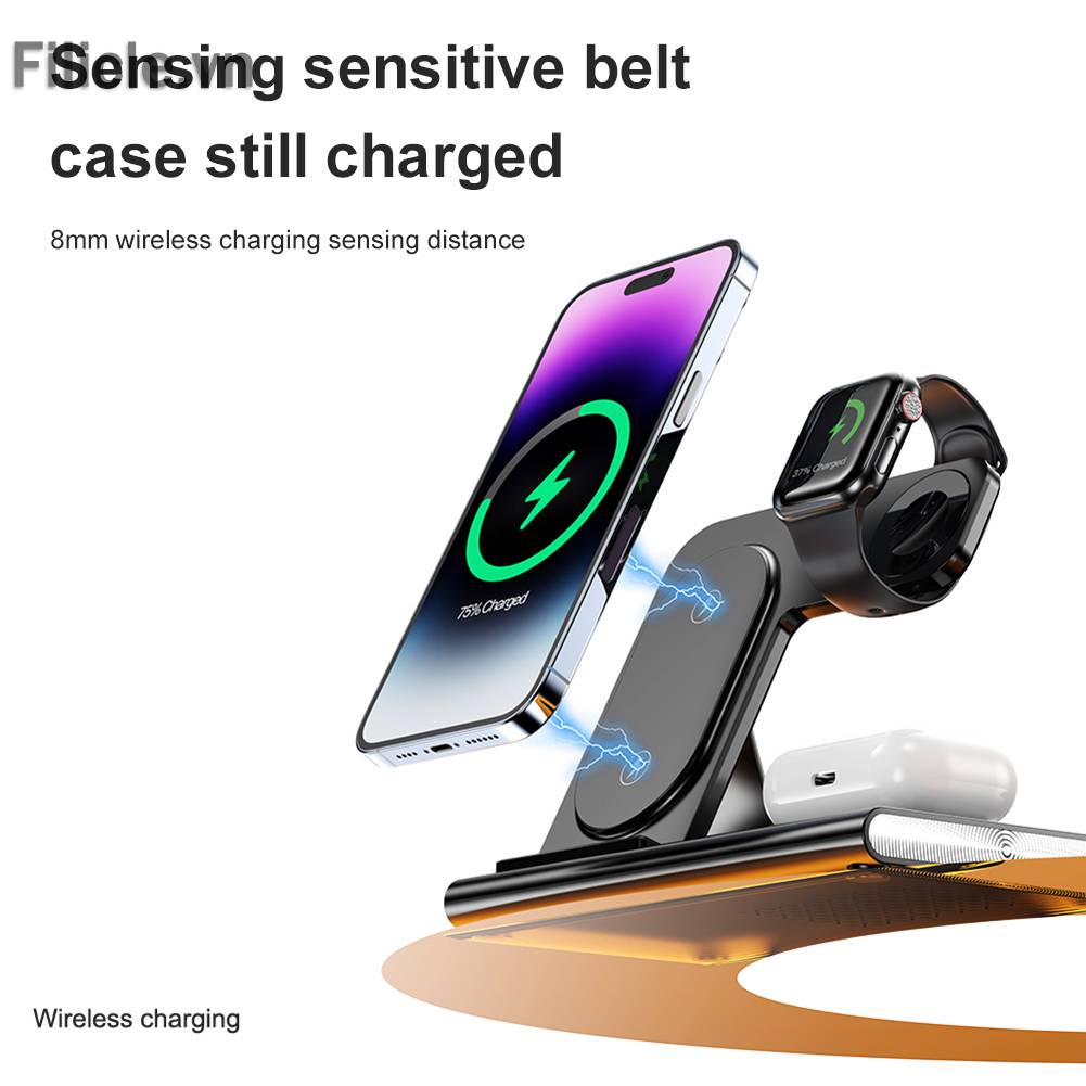Đế Sạc Nhanh Không Dây 3 Trong 1 Cho iPhone Apple Watch