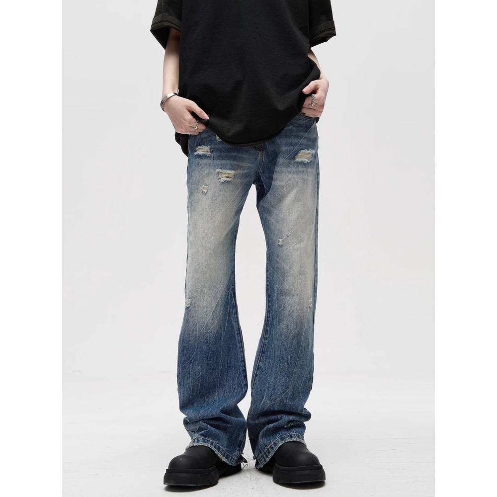 Quần Jean Rách Phong Cách Đường Phố Mỹ Cá Tính Cho Nam Nữ