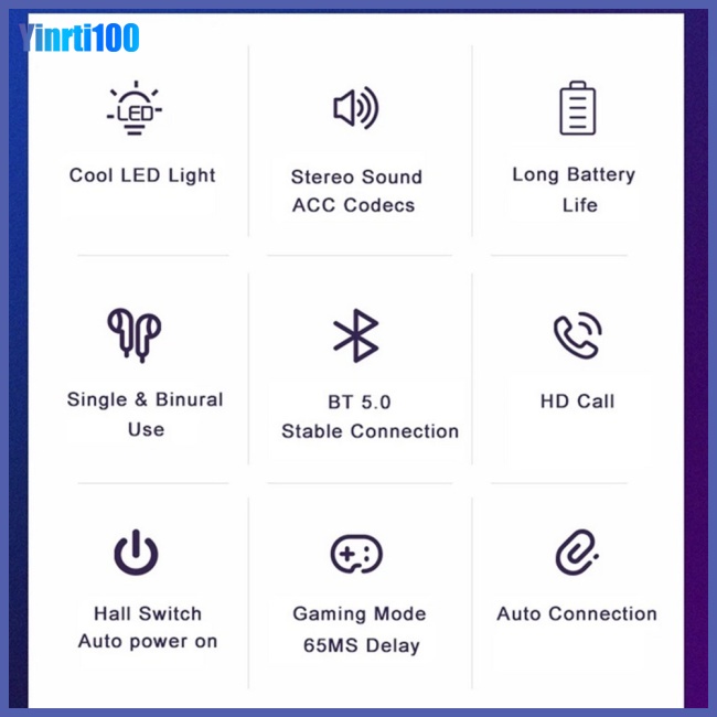 Tai Nghe Bluetooth Không Dây Âm Thanh Nổi Kỹ Thuật Số Âm Thanh Nổi Thấp Dùng Chơi Game Yinrti Tws X15