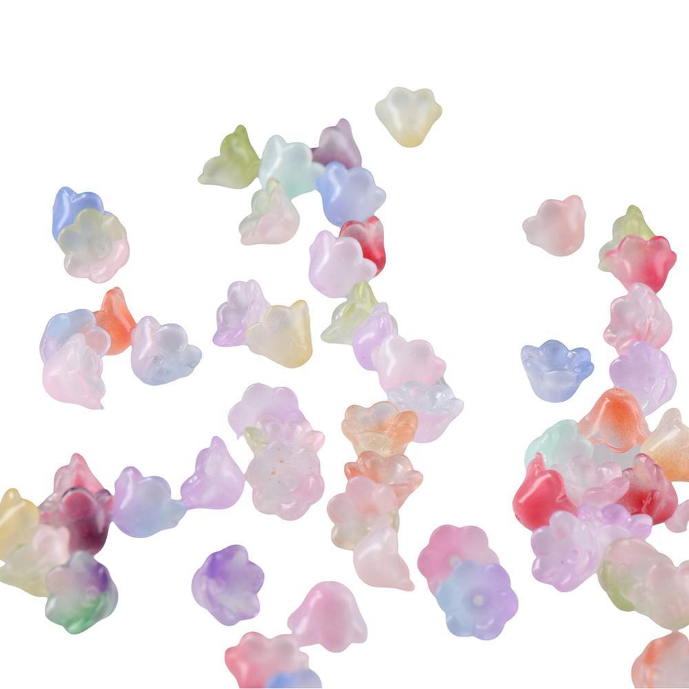 SUMU Set 100 Hạt Thủy Tinh 12x7mm Nhiều Màu Sắc Làm Trang Sức Thủ Công