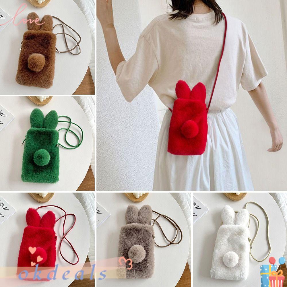 Túi Đeo Chéo Đựng Điện Thoại / Tiền Xu Hình Tai Thỏ Dễ Thương