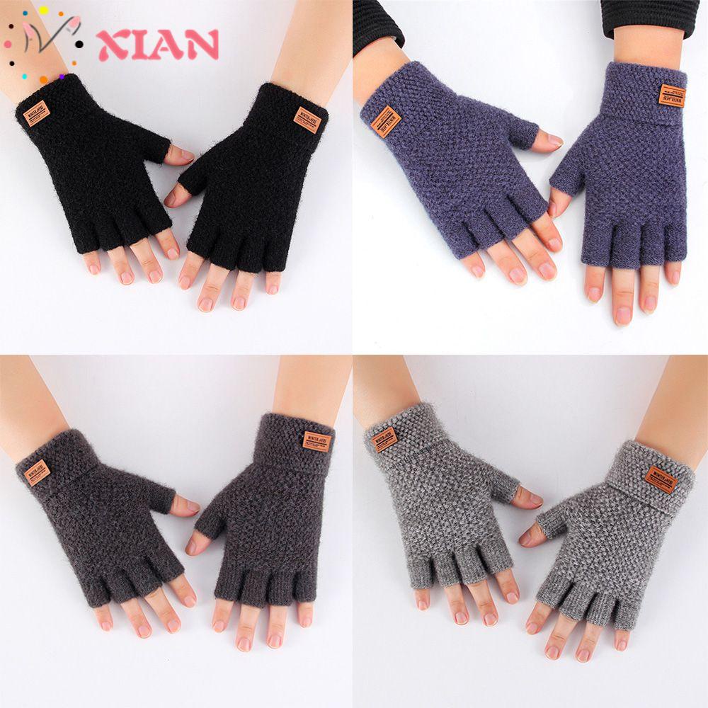 Găng Tay Lái Xe Hở Ngón Chất Liệu Dày Dặn Co Giãn Cho Nam