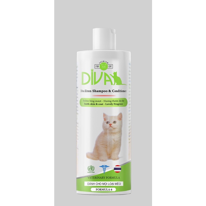 Sữa Tắm DIVA - Sữa Tắm Dành Cho Mèo, Sữa Tắm Chuyên Dụng Dùng Cho Spa
