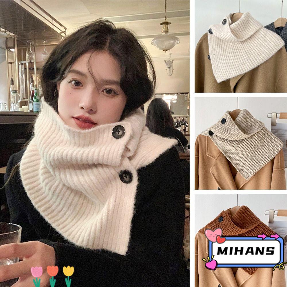 Khăn Choàng Cổ Dệt Kim Màu Trơn Thời Trang Mùa Đông Ấm Áp