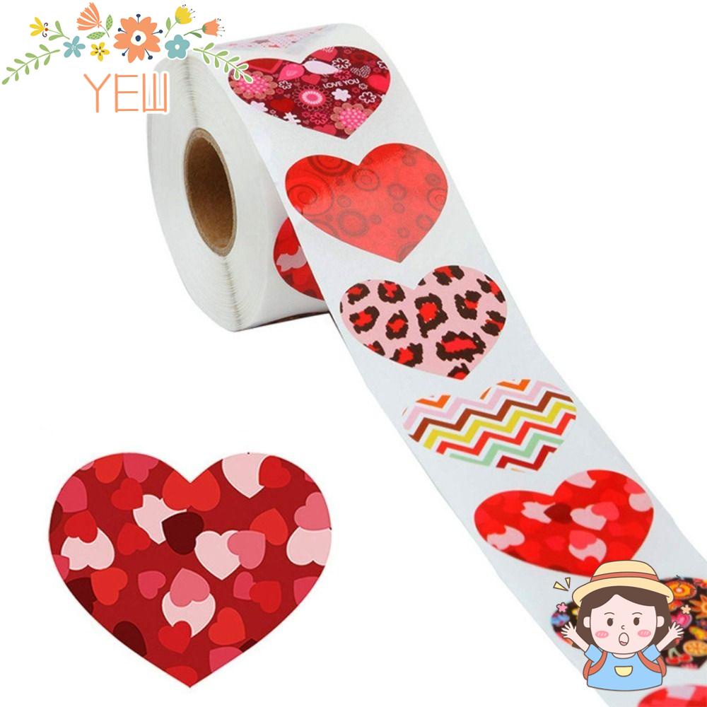 Cuộn Sticker Dán Hình Trái Tim 8 Kiểu Độc Đáo Trang Trí Tiệc Cưới / Valentine