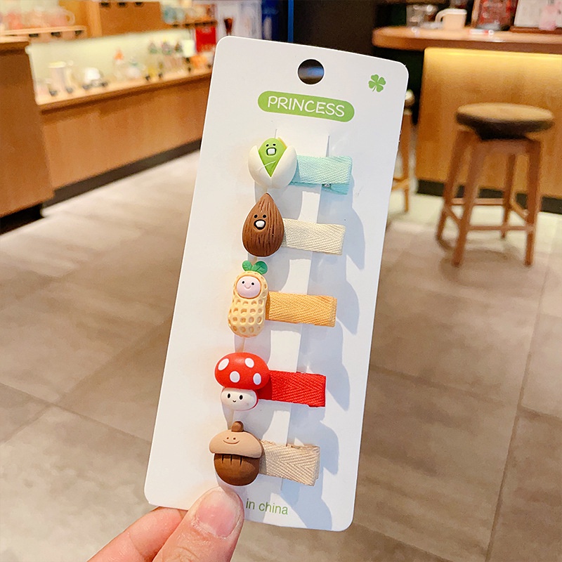 Kẹp Tóc Nhựa Resin Màu Sáng Họa Tiết Hoạt Hình Phong Cách Hàn Quốc Cho Bé