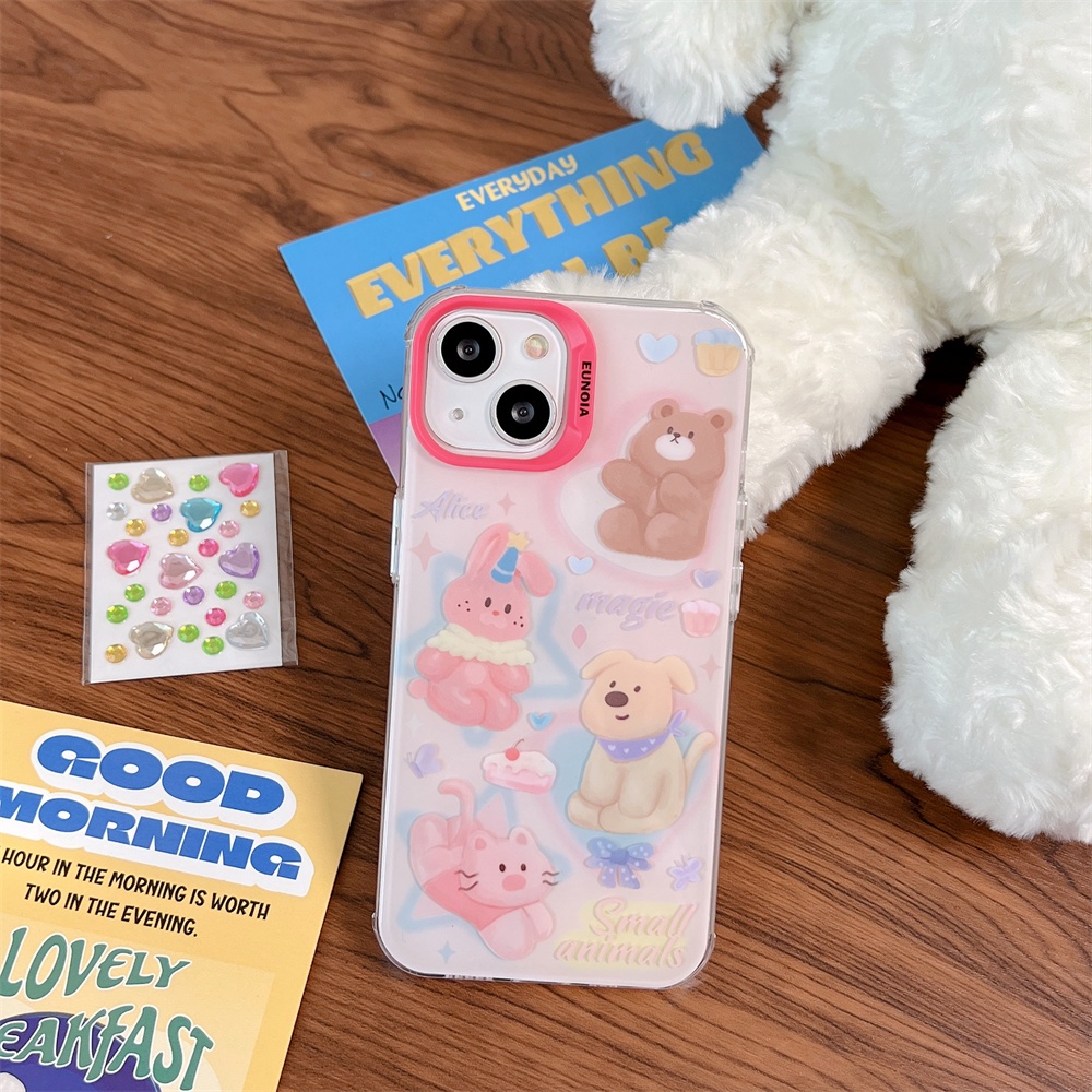 Ốp Điện Thoại TPU Mềm Trong Suốt Họa Tiết Gấu Hoạt Hình Chống Rơi Cho iPhone 14 13 12 11 Pro Max