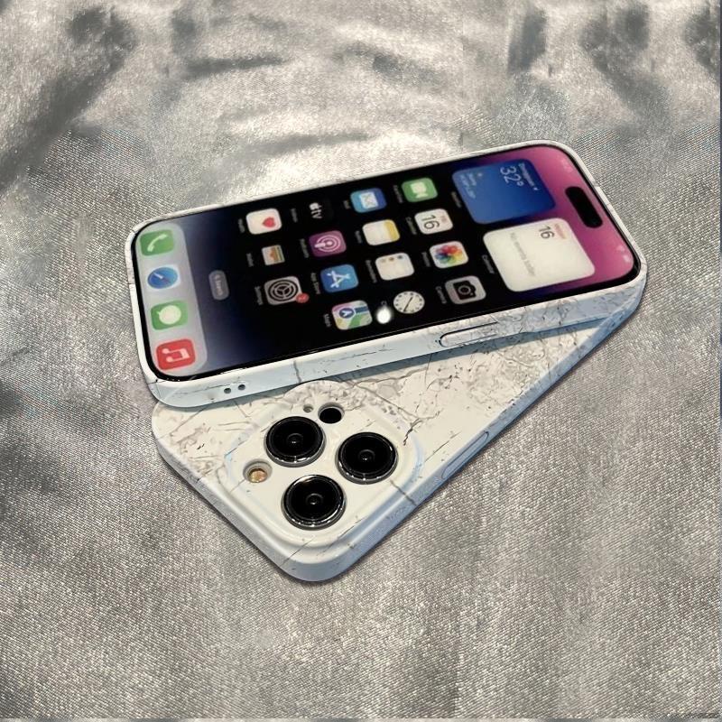 Ốp Điện Thoại Chống Sốc Họa Tiết Vân Đá Cho Iphone 14pro 13 1211 78 Max Plus 6In LC6K