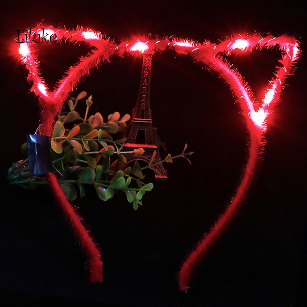 Băng Đô Tai Mèo Có Đèn LED Dễ Thương