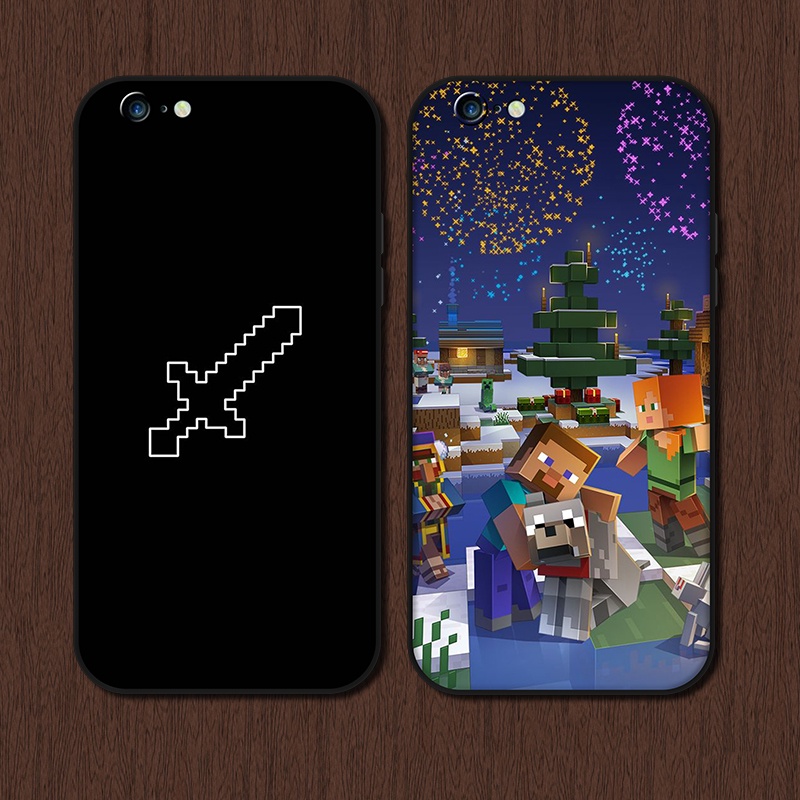Ốp Lưng TPU Mềm In Hình Trò Chơi Minecraft Cho iPhone 6 6s Plus