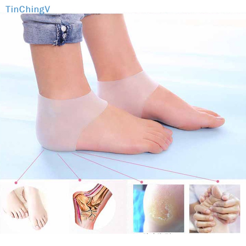 Bộ 2 Miếng Đệm Gel Silicon Bảo Vệ Gót Chân Dưỡng Ẩm Giảm Đau