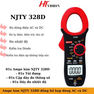 Ampe kìm njty 328d đồng hồ kẹp dòng ac và dc vạn năng đo tụ điện, diode, tần số, nhiệt độ, điện trở, điện áp ncv