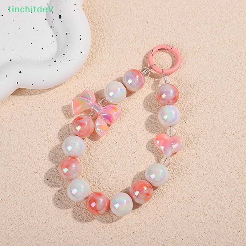 Vòng Tay Chuỗi Hạt Gắn Điện Thoại IPhone 14 13 Bằng Acrylic Chống Thất Lạc Hình Hoa / Trái Tim Kiểu Hàn Quốc Dễ Thương