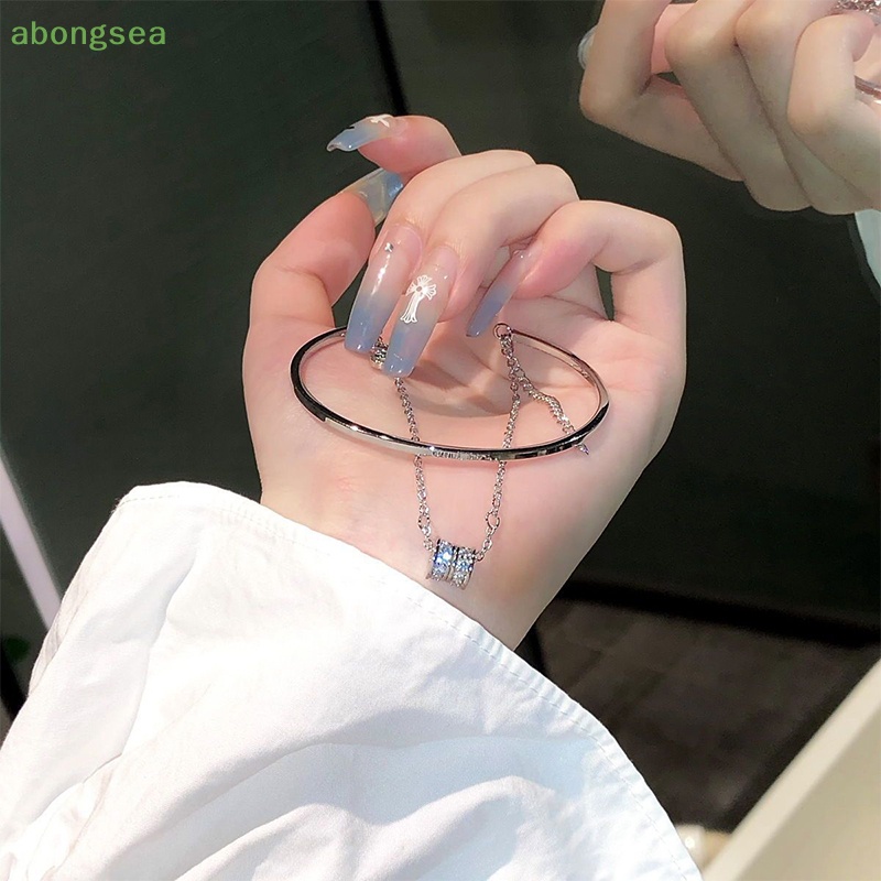 Abongsea Vòng Đeo Tay Hai Lớp Dạng Chuỗi Tua Rua Thời Trang Ngọt Ngào Dễ Phối Đồ Cho Nữ